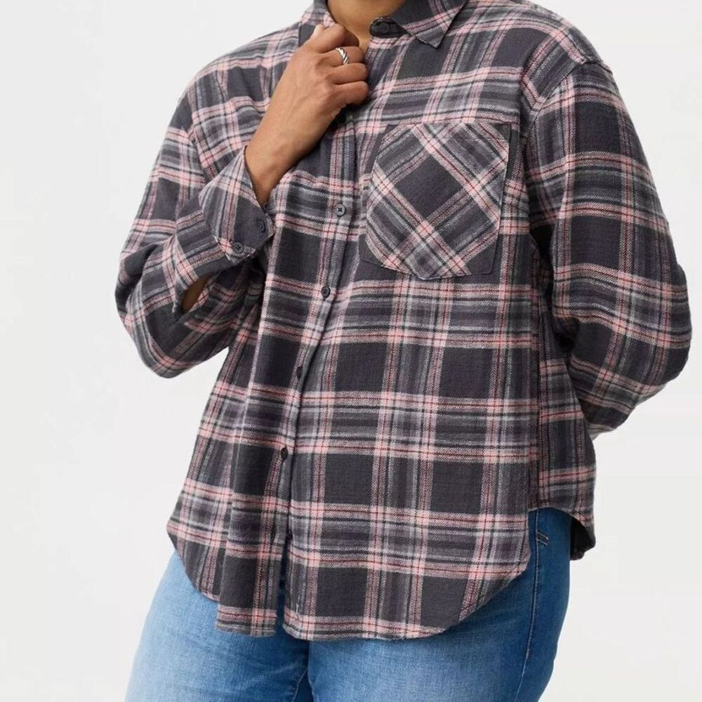 Torrid Women's Plus Size Oversized Cotton Flannel Shirt
